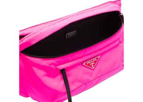 prada clutch padded nylon large pink|Prada nylon belt bag women's.